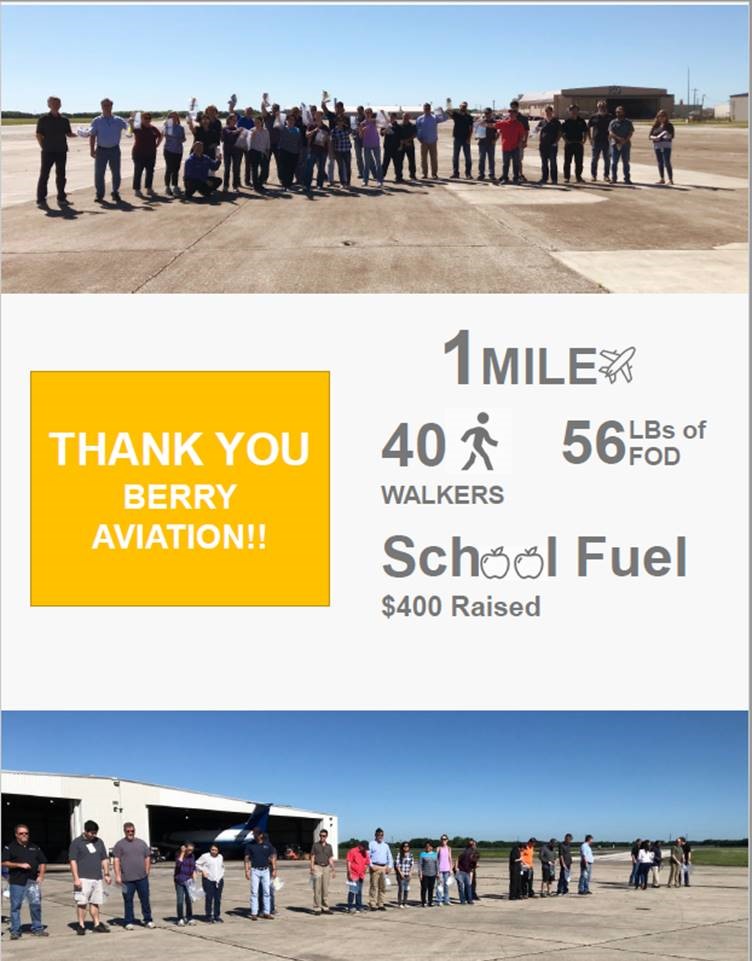 Success statistics from Berry Aviation employees participating in FOD walk